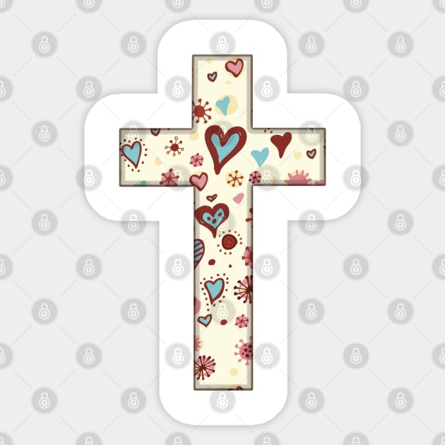 Christian Cross Sticker by SagedArtDesign